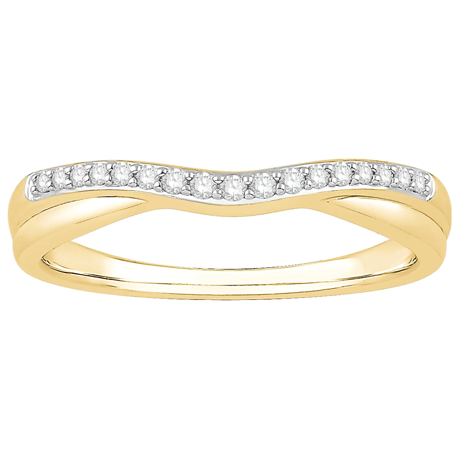 Curved Diamond Band in 14k Yellow Gold