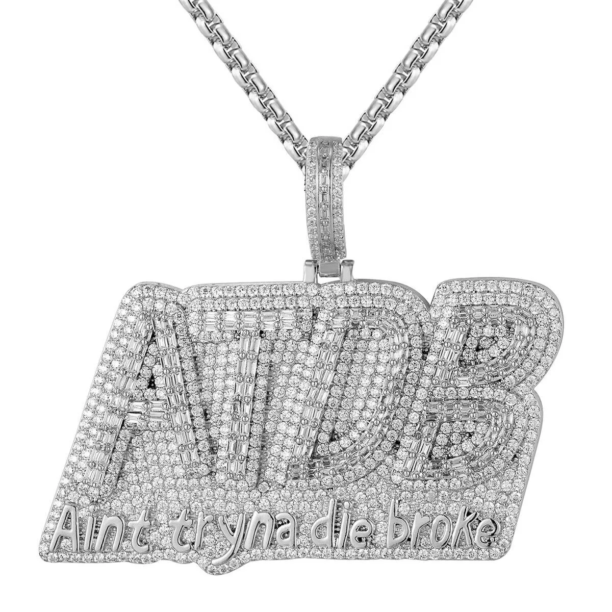 Custom ATDB Aint Tryna Die Broke   Simulated Diamond With Chain