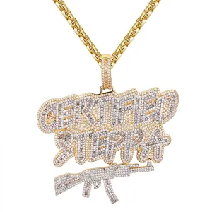 Custom Baguette Certified Steppa AK Simulated Diamond With Chain