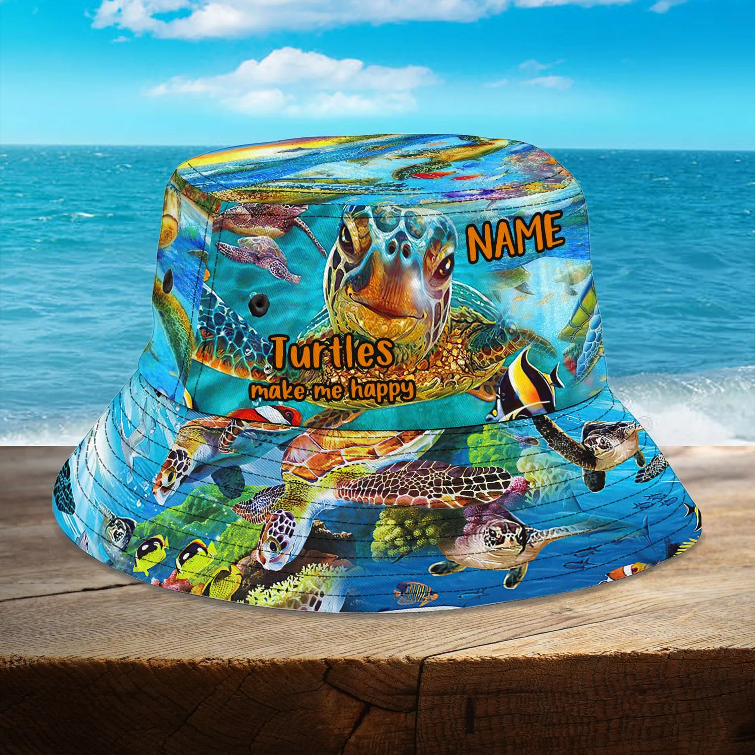 Custom Bucket Hat - Turtle - Loop - H9h3-369