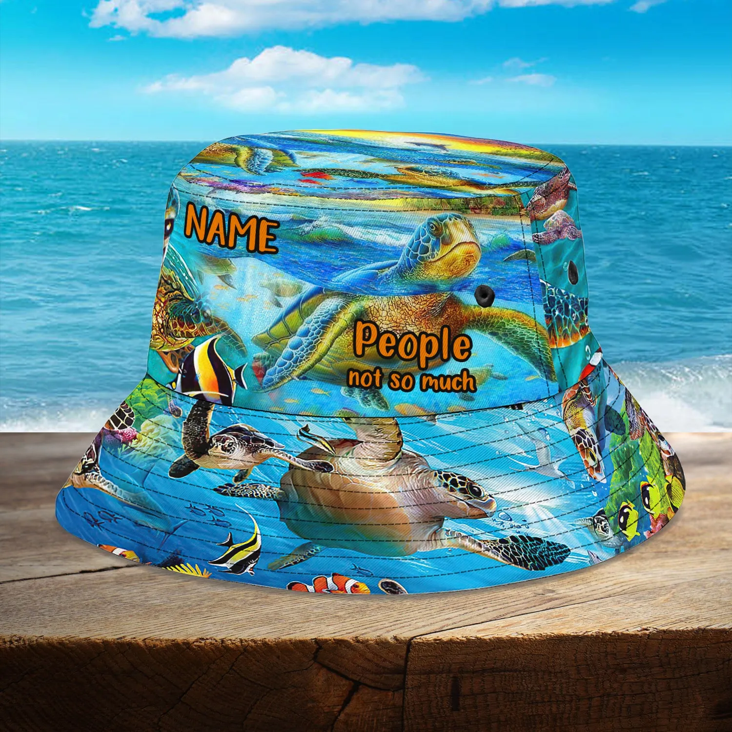 Custom Bucket Hat - Turtle - Loop - H9h3-369