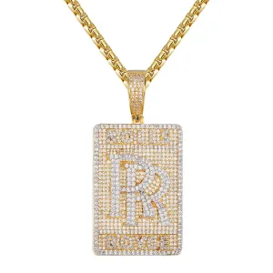 Custom  Luxury Car Logo RR Simulated Diamond  Pendant With Chain
