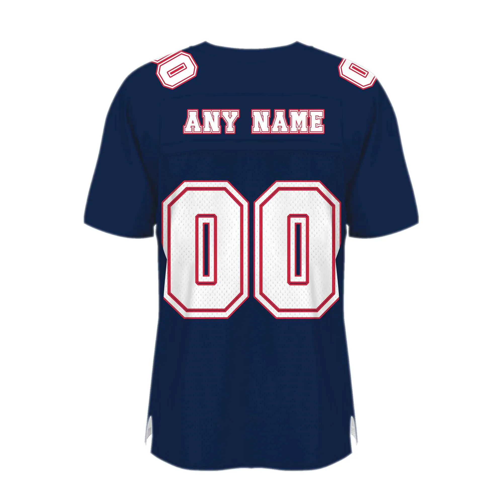 Custom Navy Red-White Mesh Authentic Football Jersey