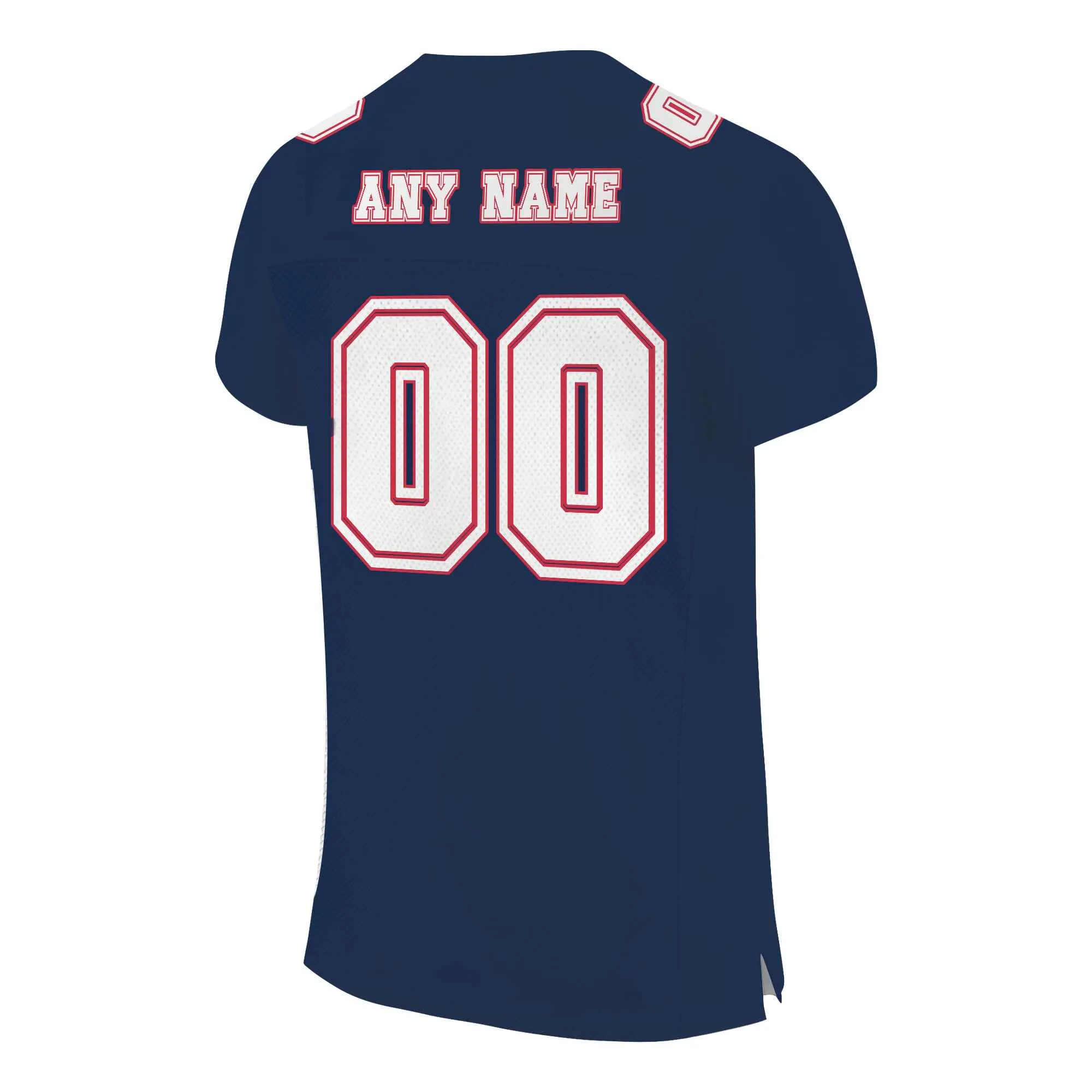 Custom Navy Red-White Mesh Authentic Football Jersey