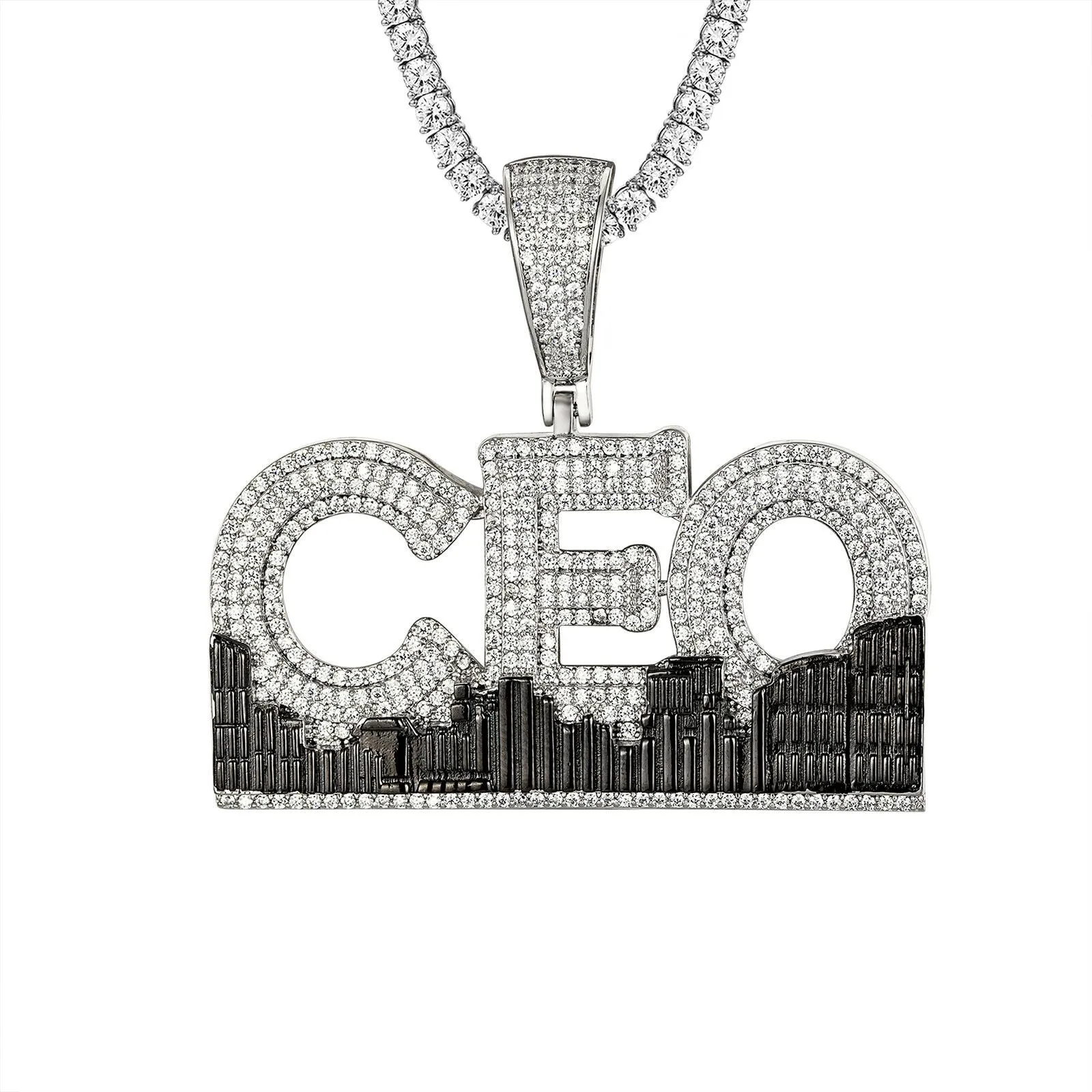 Custom New York City CEO  Simulated Diamond With Chain