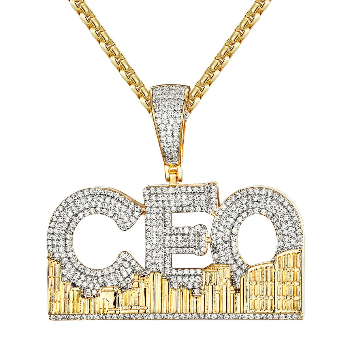 Custom New York City CEO  Simulated Diamond With Chain