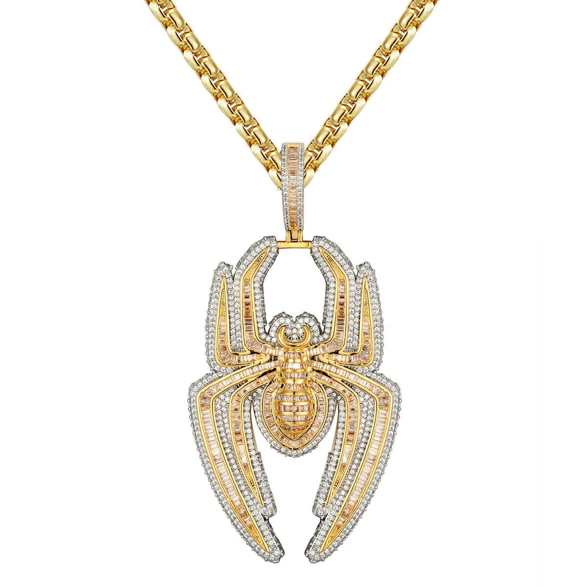 Custom Spider  Simulated Diamond With Chain