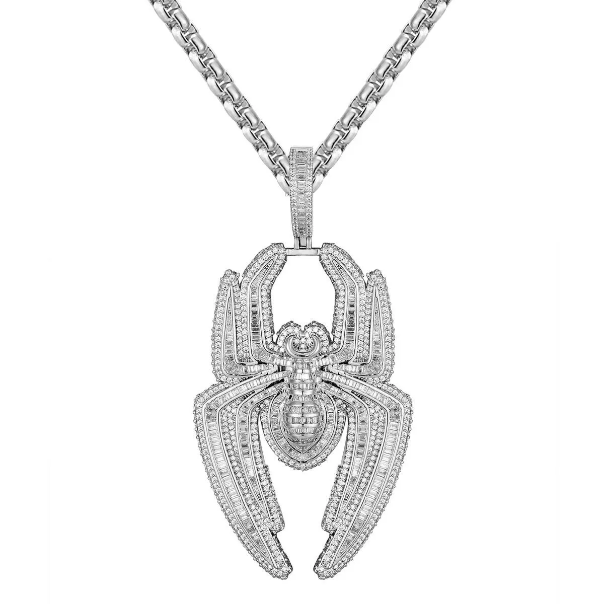 Custom Spider  Simulated Diamond With Chain