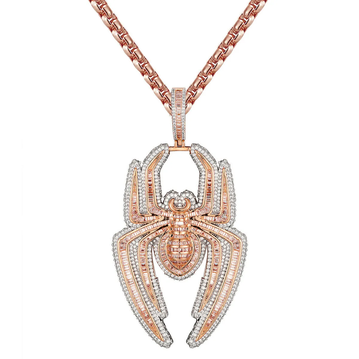Custom Spider  Simulated Diamond With Chain