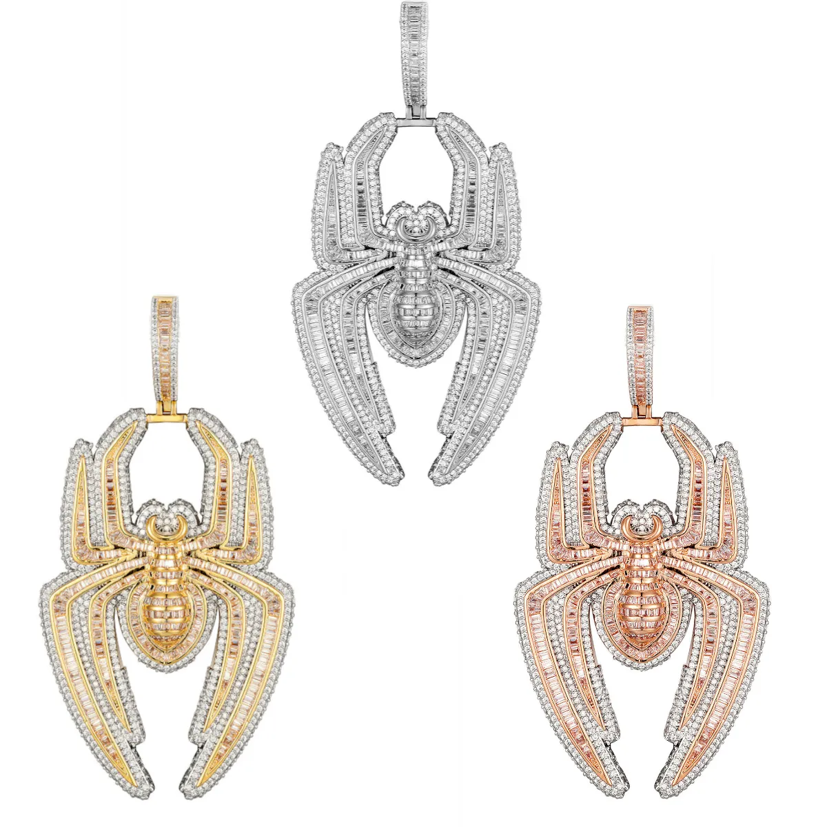 Custom Spider  Simulated Diamond With Chain