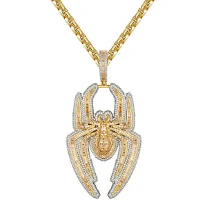 Custom Spider  Simulated Diamond With Chain