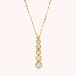 CZ Circle Lariat Necklace
