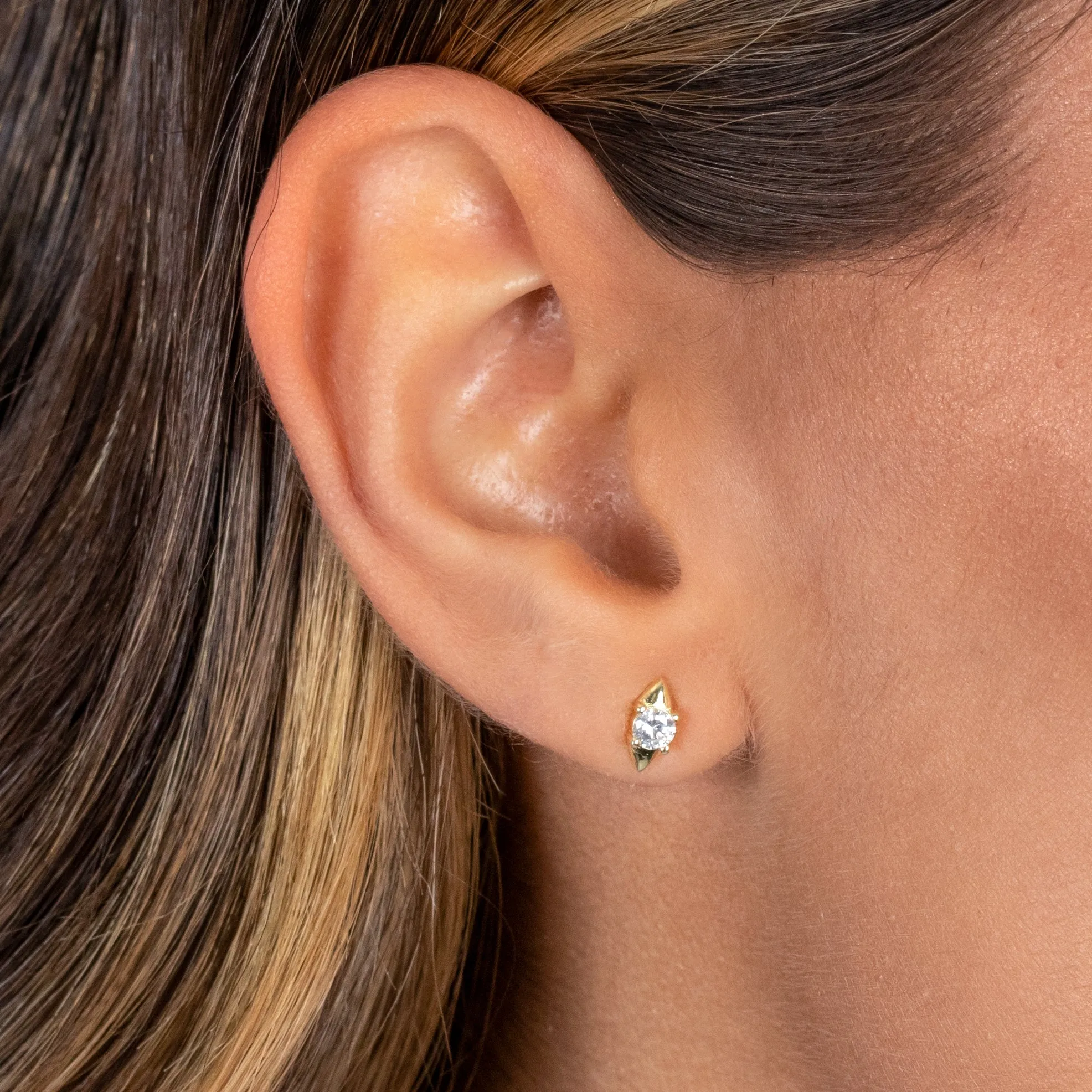 CZ/Solid Stud Earring