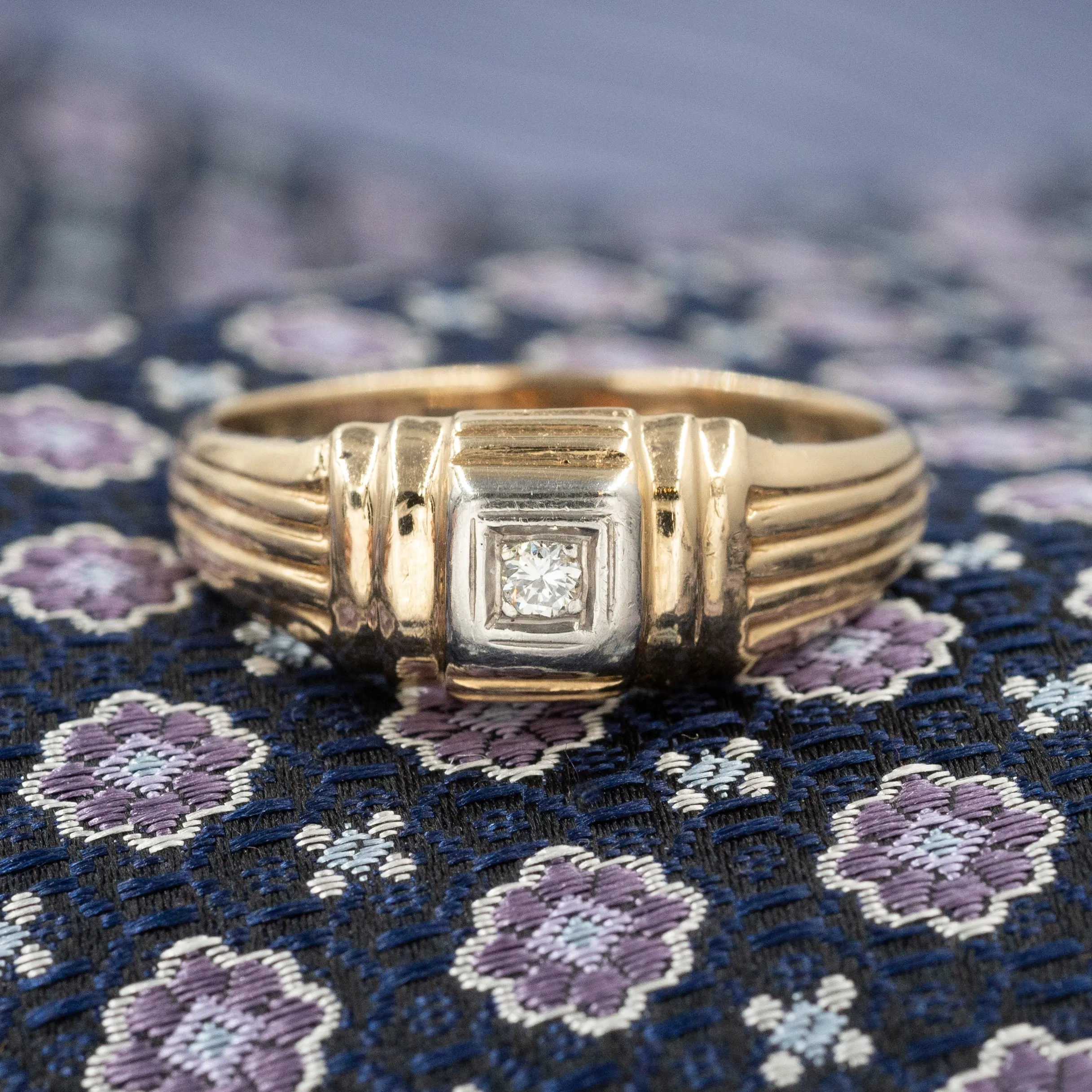Deco Men's Band with Diamond c1930