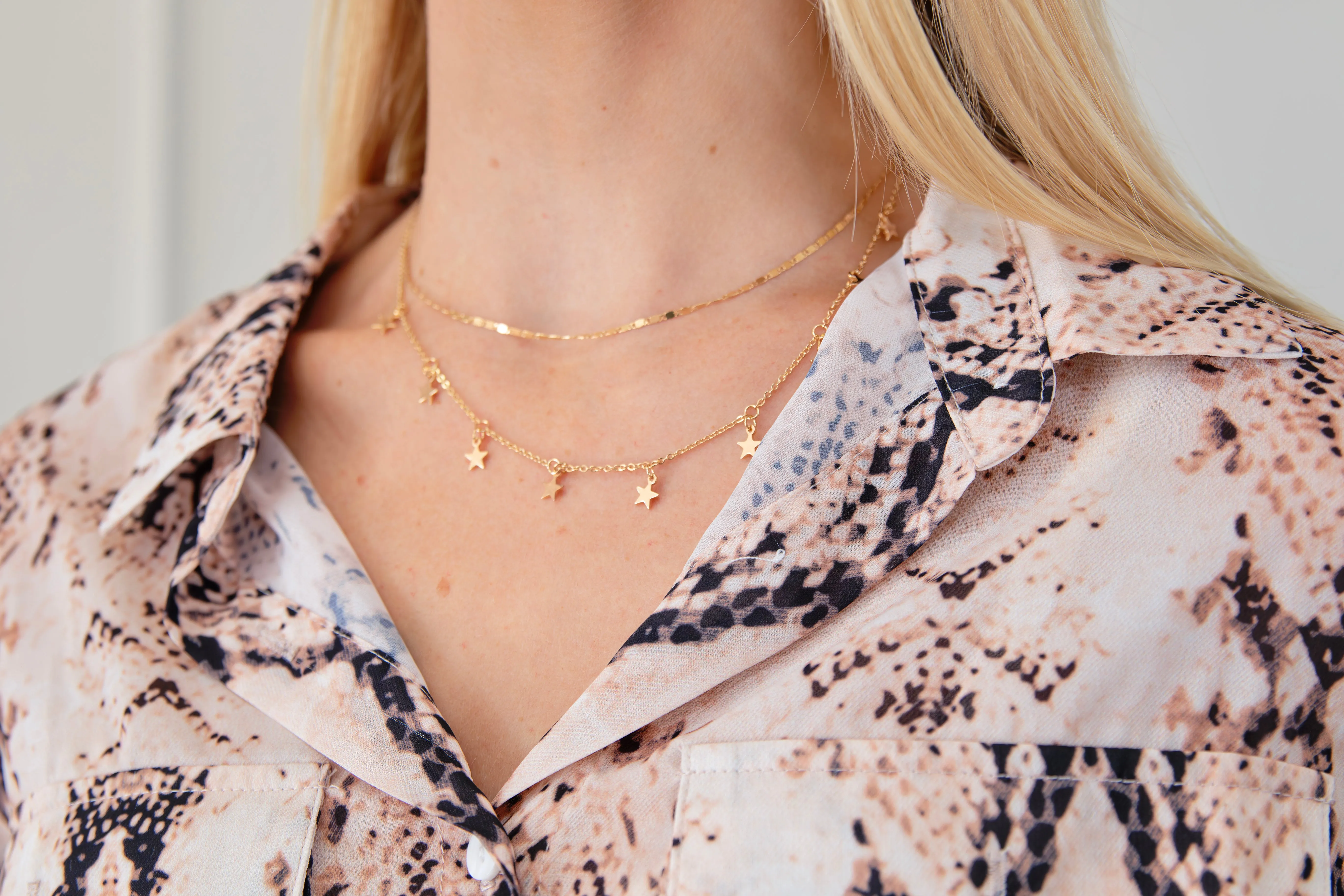 Delicate Double Layer Star Necklace