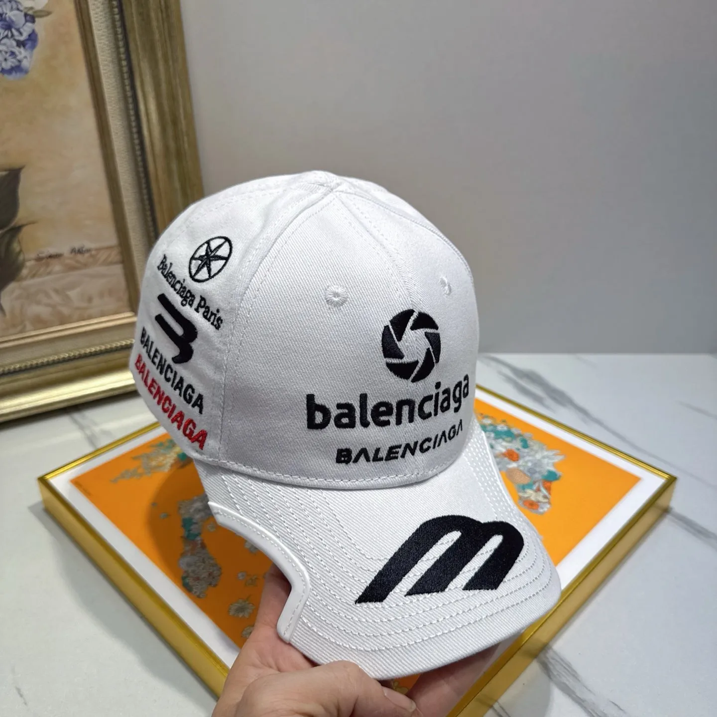 Delicate embroidered hats