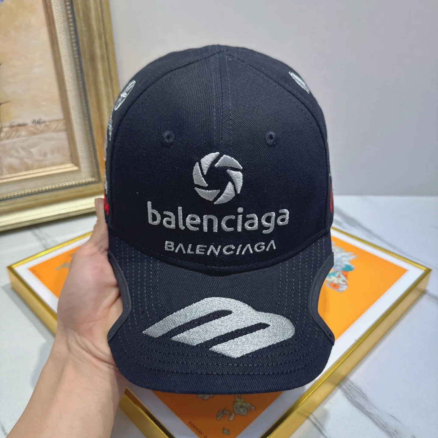 Delicate embroidered hats
