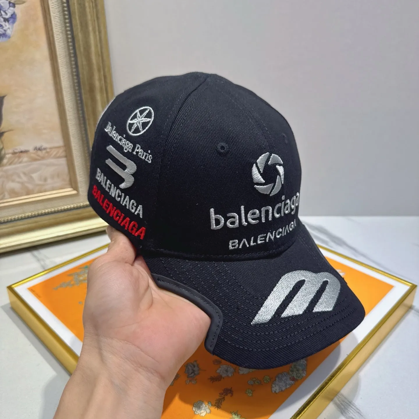 Delicate embroidered hats