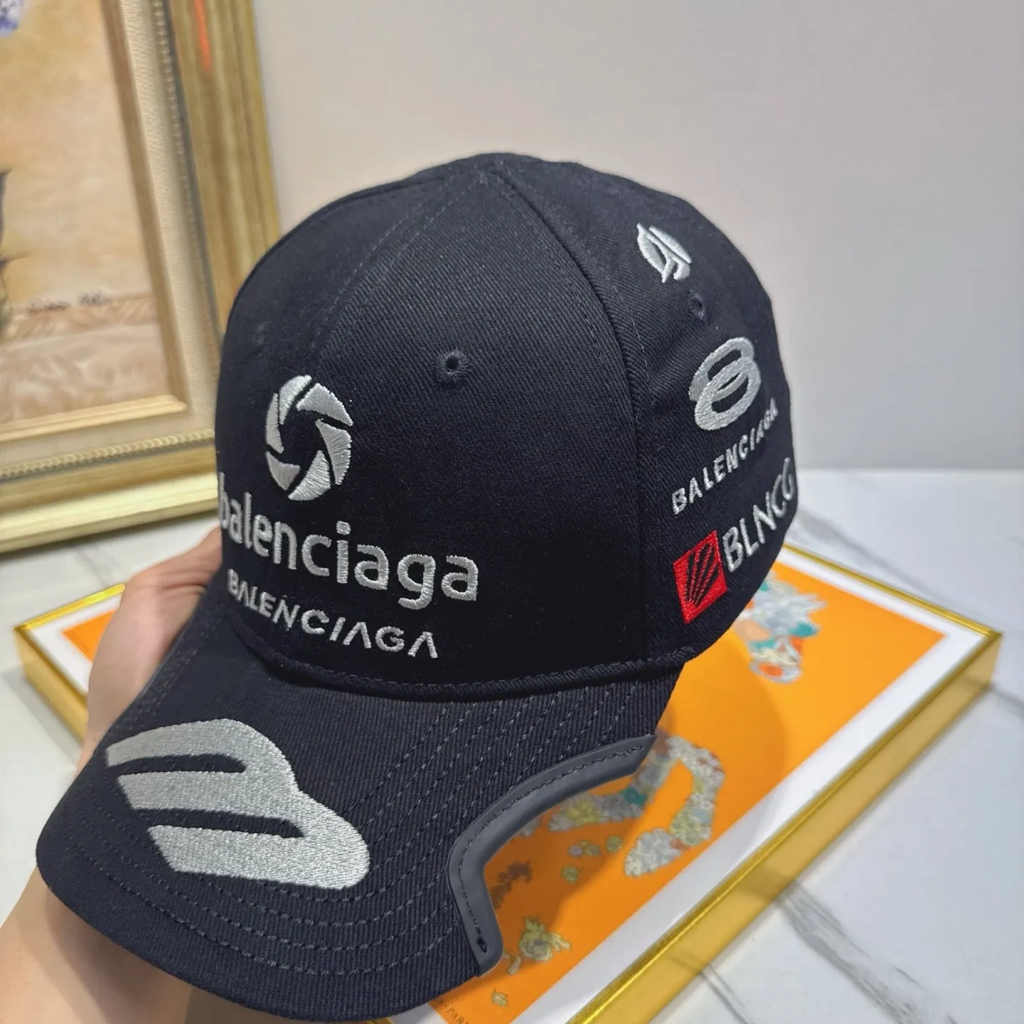 Delicate embroidered hats