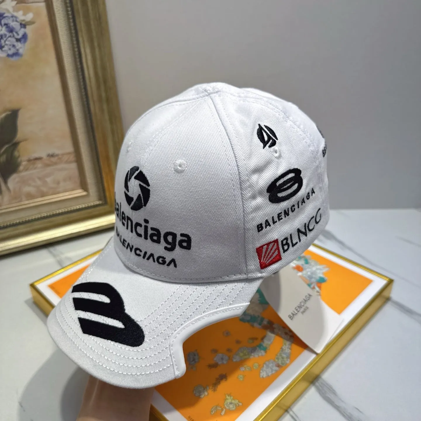 Delicate embroidered hats