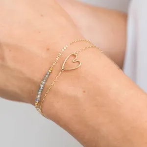 Delicate Heart Charm Bracelet