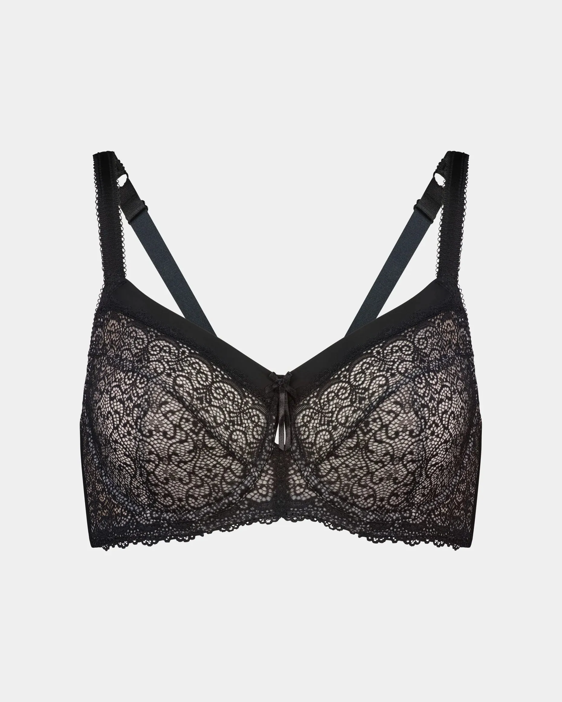 Delicate Lace Underwire Bra / Black