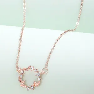 Delicate Rose Gold Wreath Necklace
