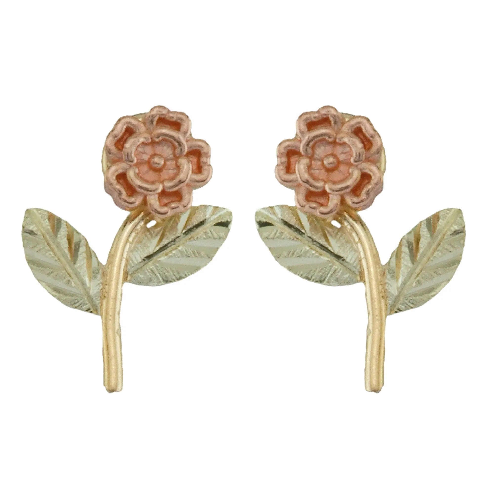 Delicate Roses - Black Hills Gold Earrings