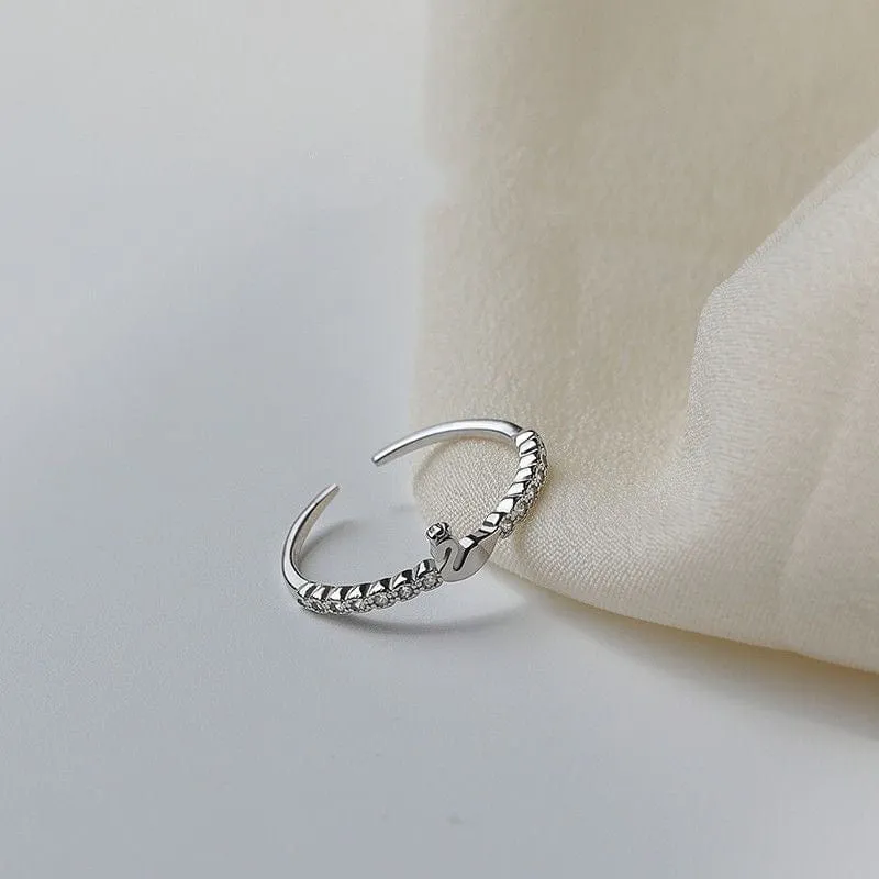 Delicate S925 Silver Swan Open Ring