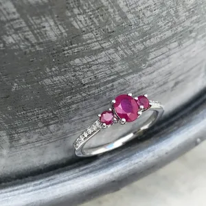 Delicate Trilogy Ruby and Diamond Ring