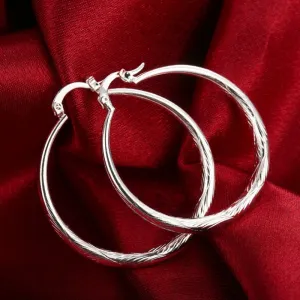 Diameter:4.0cm 1 Pairs Elegant Jewelry Silver Plated Women Lady Wedding Earrings Hot Selling High Quality Fashion