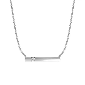 Diamond Fashion Bar Necklace in 10K White Gold