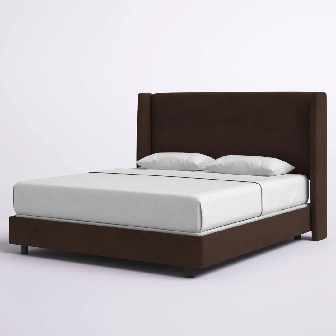 Dinapoli Upholstered Low Profile Standard Bed Mistana™ Color: Classic Chocolate Velvet Size: Full