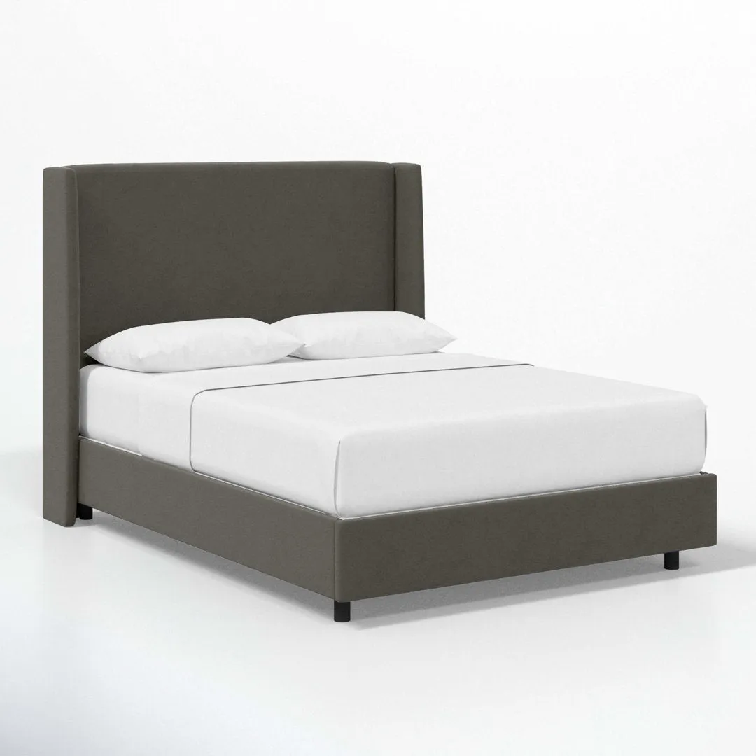 Dinapoli Upholstered Low Profile Standard Bed Mistana™ Color: Classic Pewter Performance Velvet Size: Queen