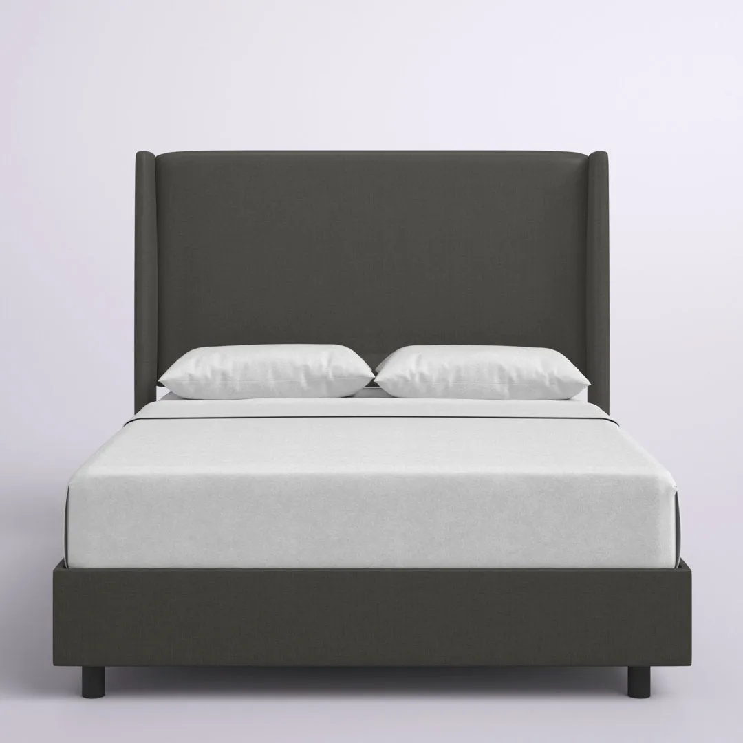 Dinapoli Upholstered Low Profile Standard Bed Mistana™ Color: Classic Pewter Performance Velvet Size: Queen