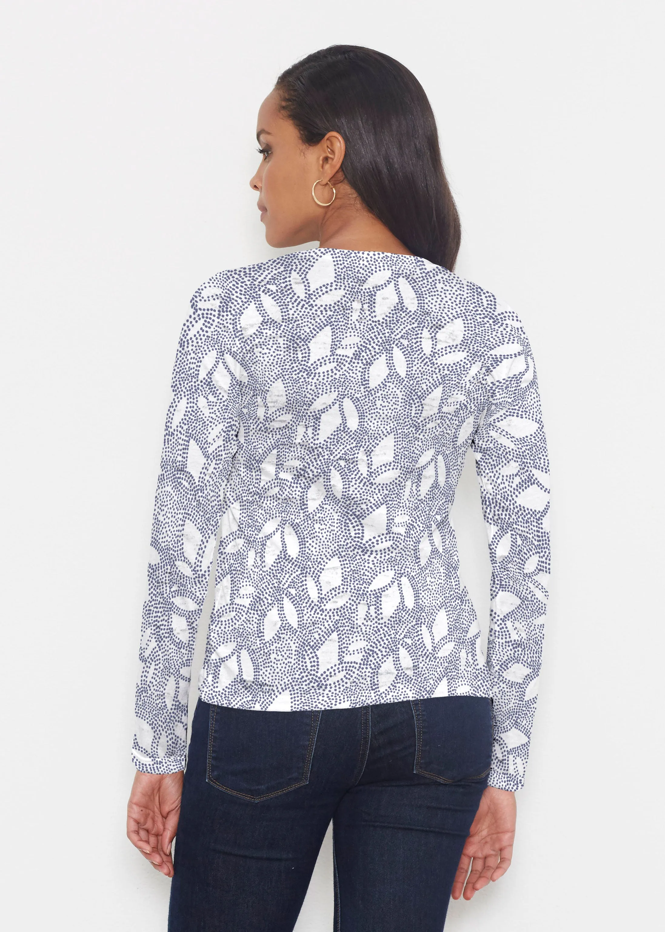 Dottie Combo Navy (7688) ~ Signature Long Sleeve Crew Shirt
