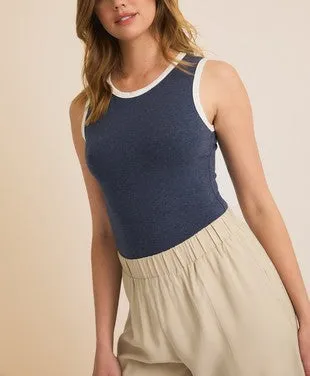 Easy Fit Contrast Detail Tank Top Bodysuit