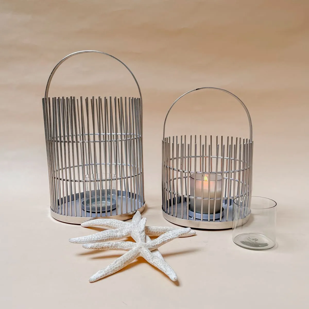 Edit House & Home-Home Artisan Rayner Silver Metal Lantern (Large)