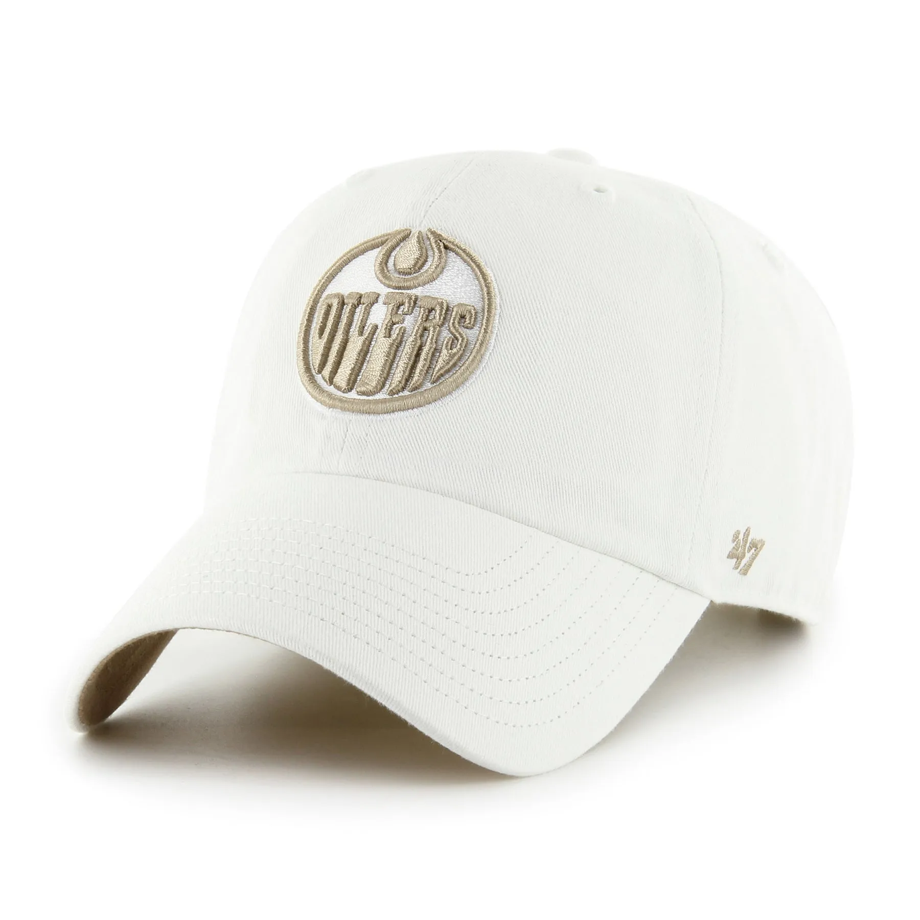 Edmonton Oilers White Noise Logo Clean Up Adjustable Hat