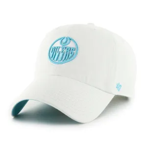 Edmonton Oilers White Noise Logo Clean Up Adjustable Hat
