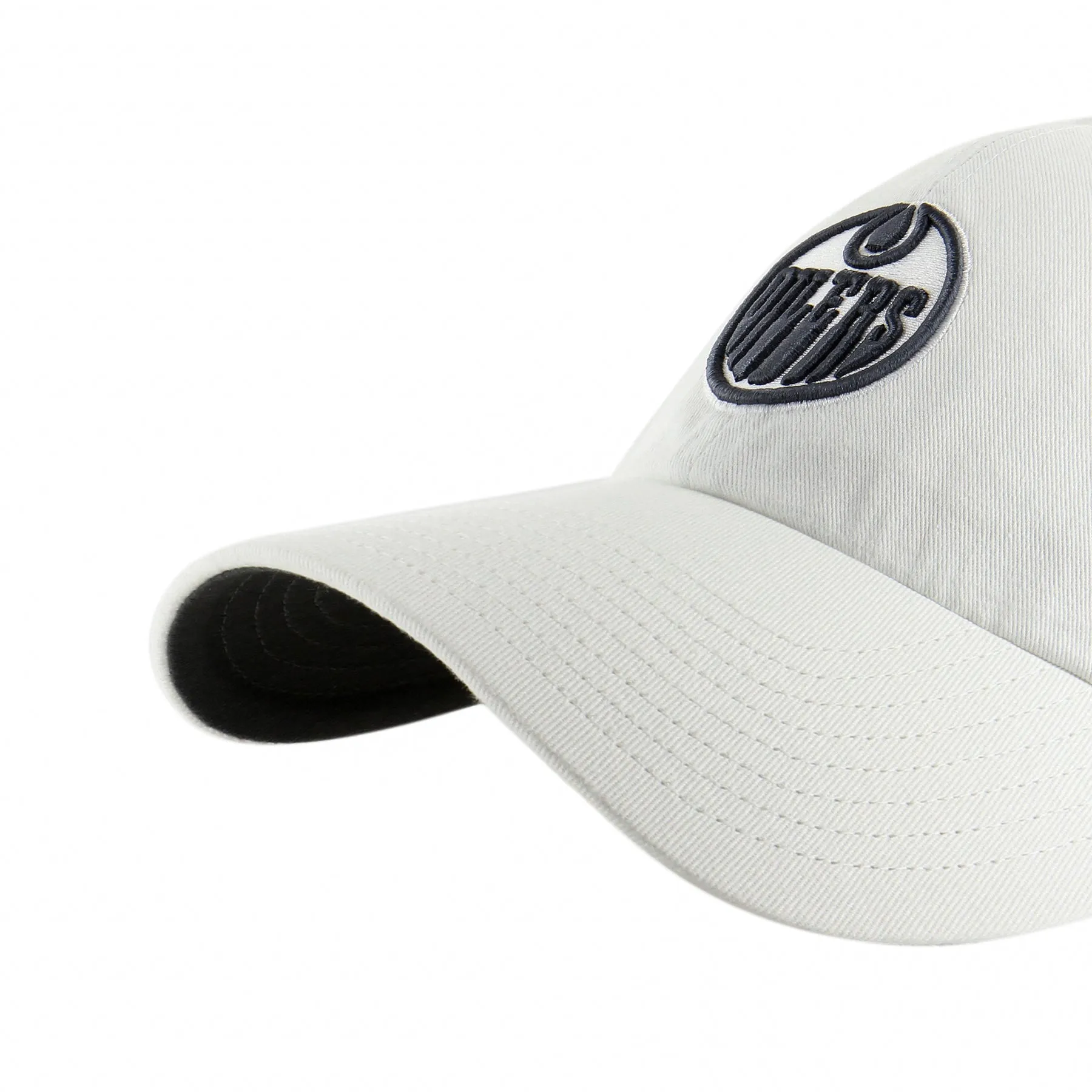 Edmonton Oilers White Noise Logo Clean Up Adjustable Hat