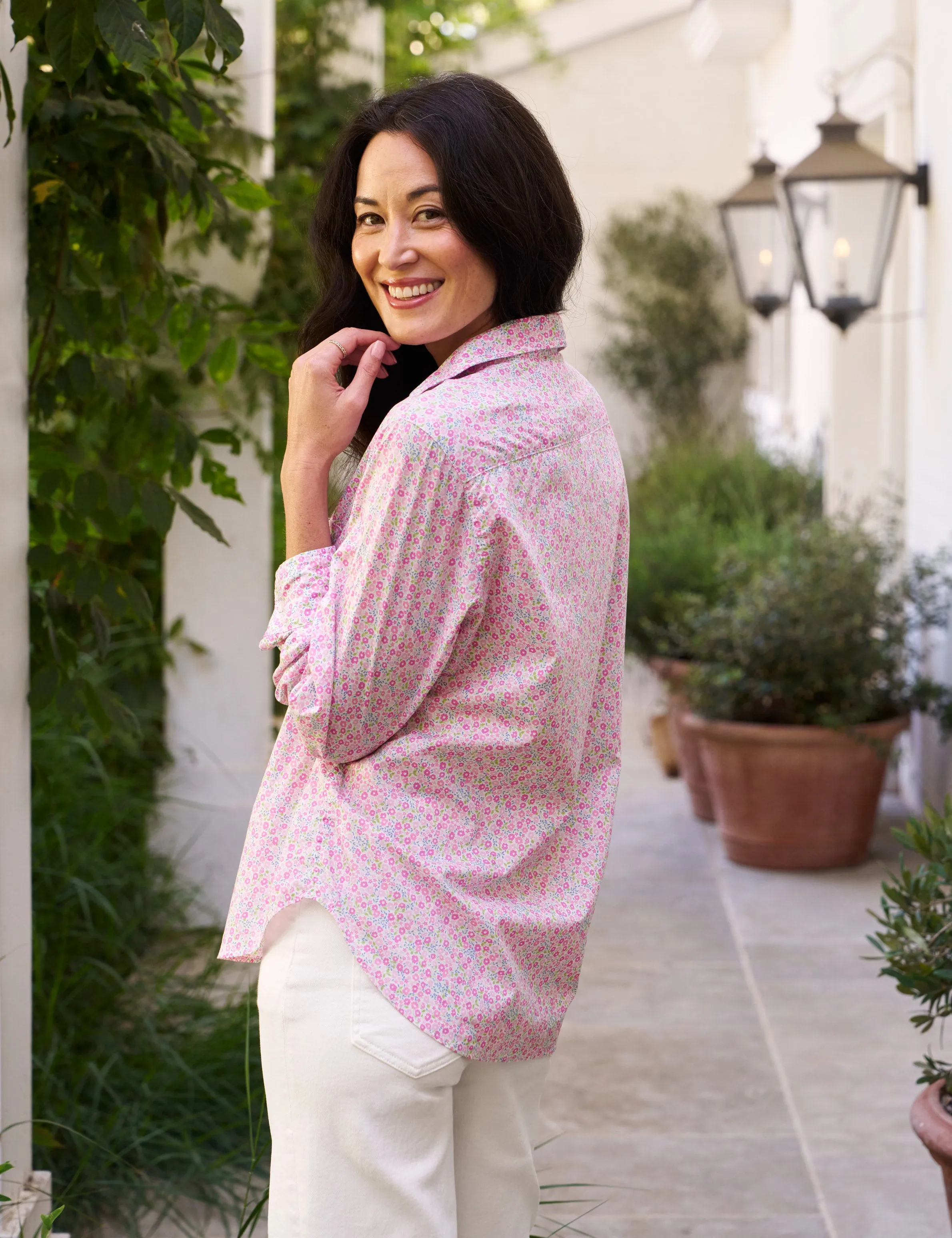 EILEEN Pink Flowers, Made with Liberty Fabric