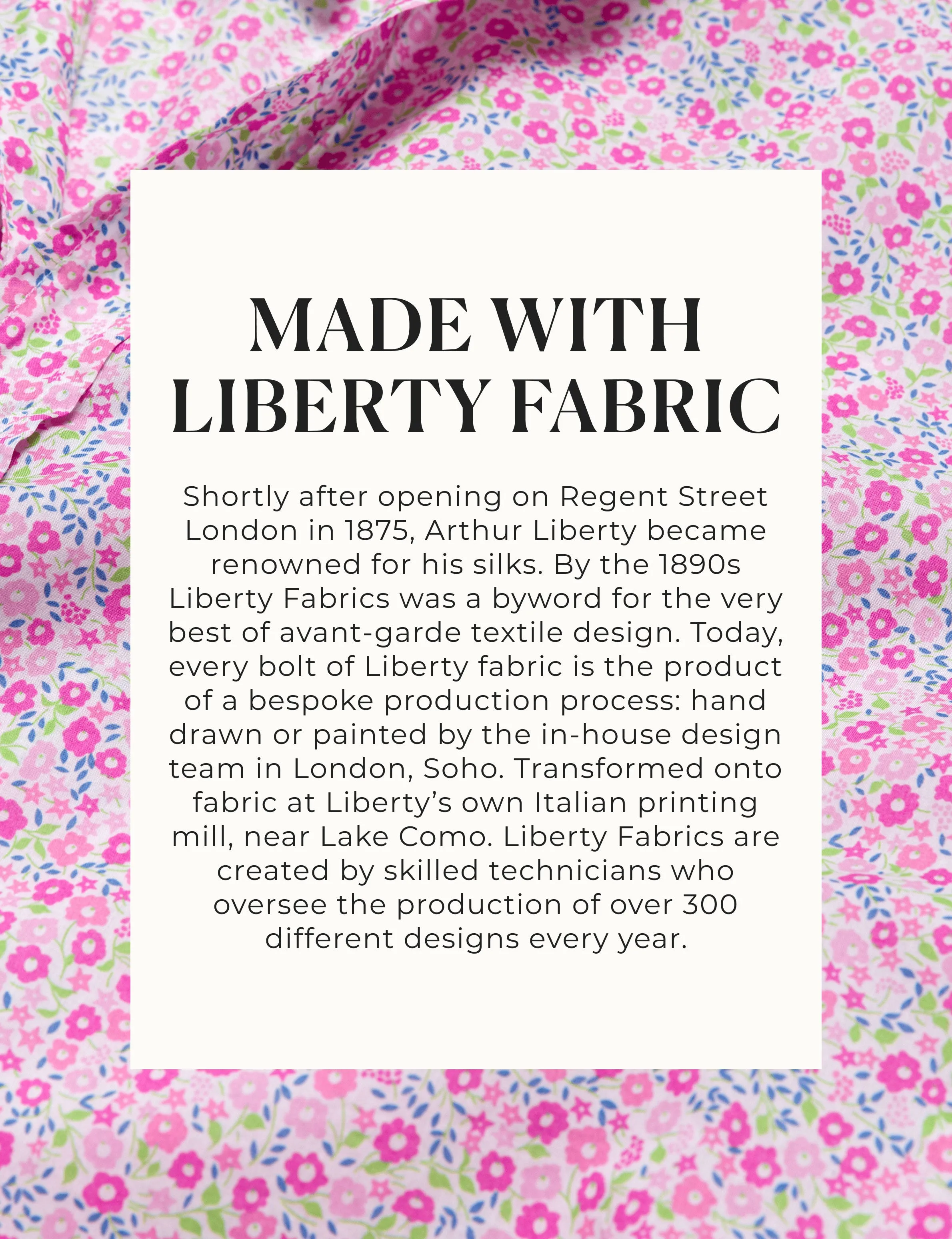 EILEEN Pink Flowers, Made with Liberty Fabric