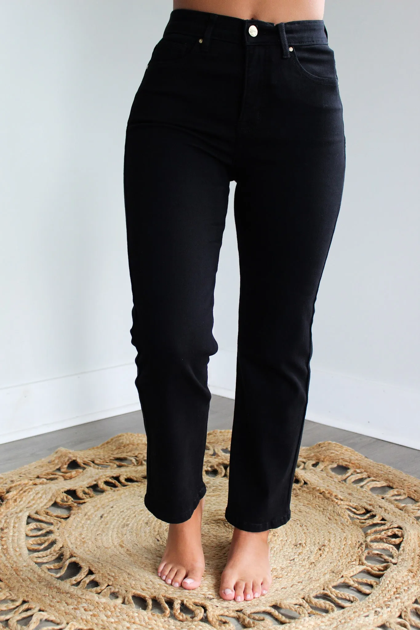 Erica High Rise Straight | Tummy Control • Black