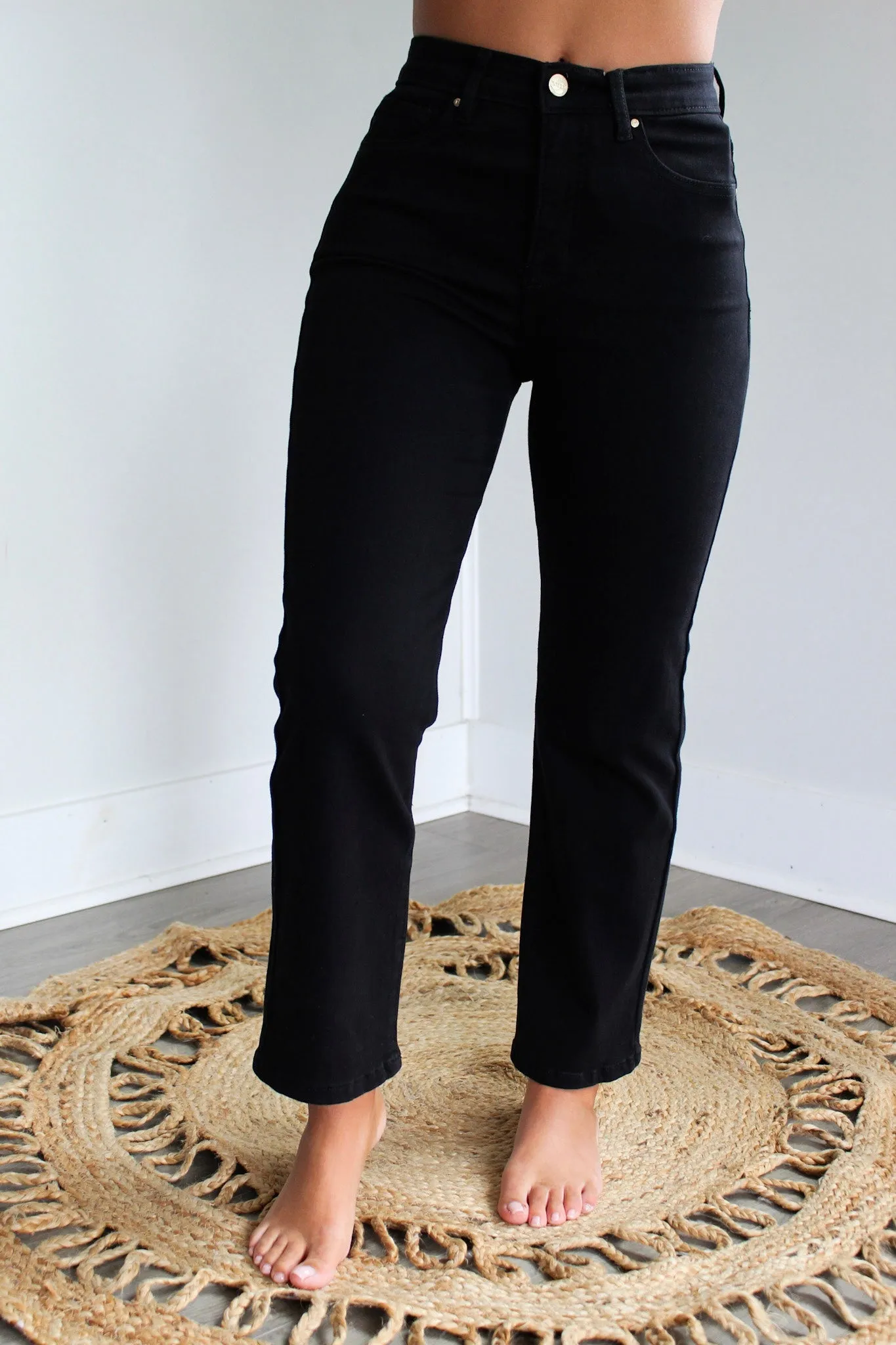 Erica High Rise Straight | Tummy Control • Black