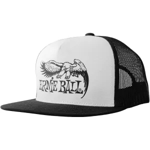 Ernie Ball Black & White Trucker Cap With Ernie Ball Eagle