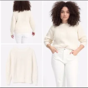 Everlane The Texture Cotton Crew Sweater Size Medium EUC