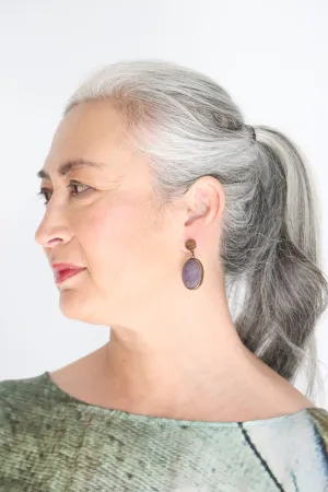 Extasia Eggplant Cameo Earrings
