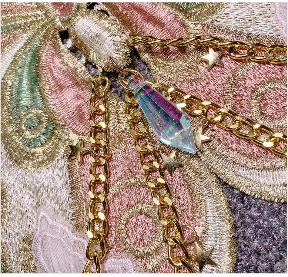 Fairycore Festival Butterfly Chain Choker Crop Top