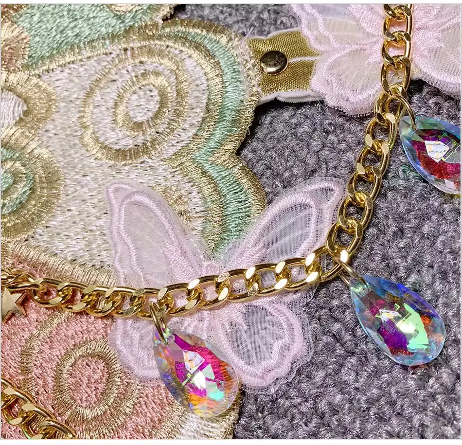 Fairycore Festival Butterfly Chain Choker Crop Top